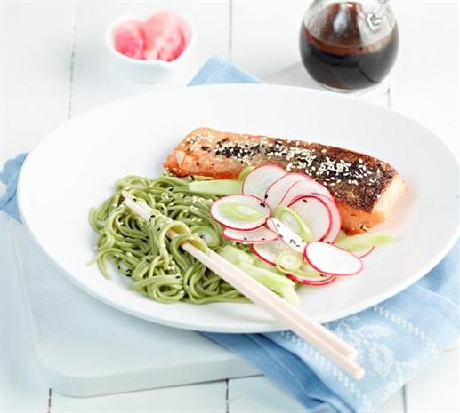 Salmon Soba Noodles Salad